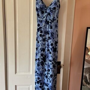 No Boundaries Blue and Black Floral Maxi Dress
